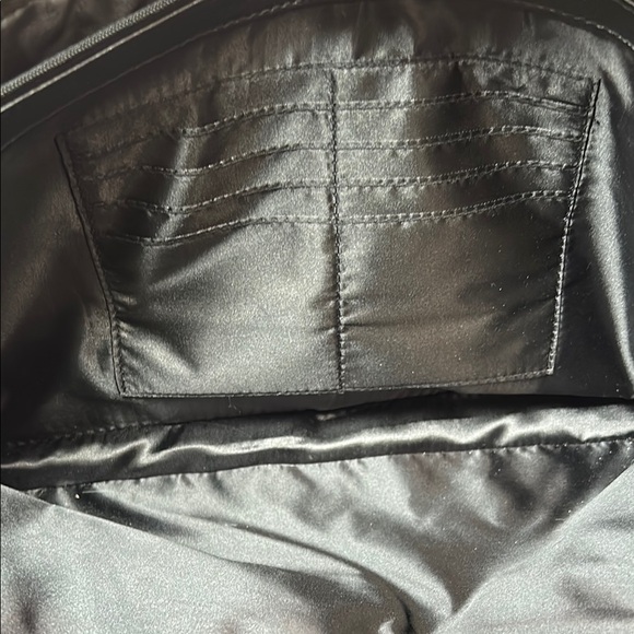 Joy & Iman Classic Black Leather Tote - Picture 7 of 9